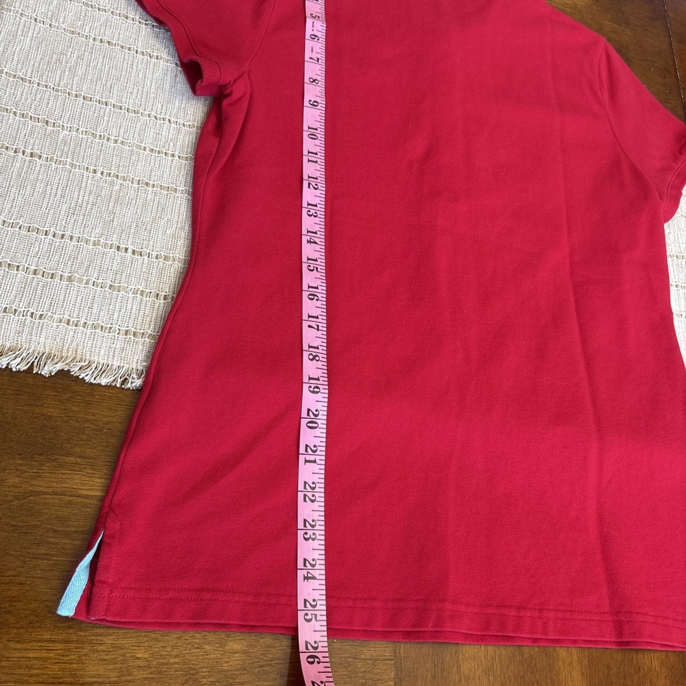 Talbots Women's L Red Polo Shirt Short Sleeve Stretch Knit - Picture 7 of 7